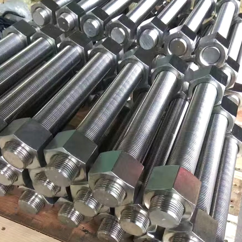 M27 * 300 PTFE أزرق / داكروميت مطلي ASTM A320 L7 قضبان ملولبة بالكامل M27 * 300 PTFE أزرق / داكروميت مطلي ASTM A320 L7 قضبان ملولبة بالكامل